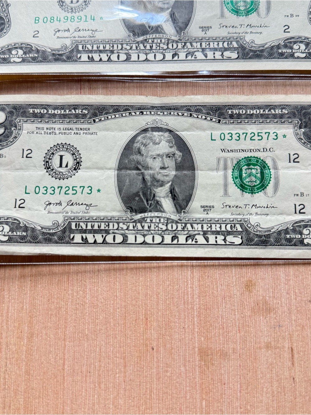 Lot Of 4 2017A $2.00Dollar Star Note Rare Bill Circulated U.S Currency Read Blw! - Picture 4 of 10